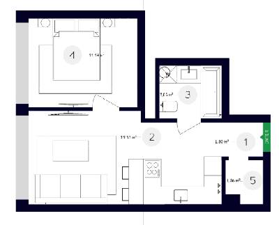 1-кімнатна 37.96 м² в ЖК White Lines від 36 650 грн/м², Київ