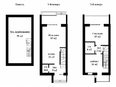 Таунхаус 120 м² в Таунхаус Мальовничий від забудовника, смт Гостомель