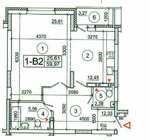 1-кімнатна 59.97 м² в ЖК Еврика від 20 000 грн/м², Київ