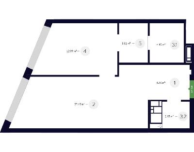 1-кімнатна 52.12 м² в ЖК White Lines від 48 650 грн/м², Київ