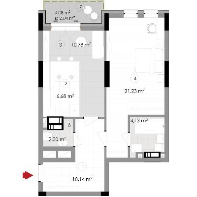 1-комнатная 53.14 м² в ЖК Подол Град Vintage от 50 400 грн/м², Киев