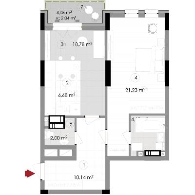 1-комнатная 57 м² в ЖК Подол Град Vintage от 50 400 грн/м², Киев
