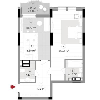 1-комнатная 60.62 м² в ЖК Подол Град Vintage от 50 400 грн/м², Киев