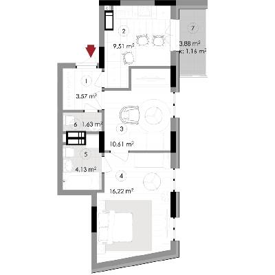 1-комнатная 46.83 м² в ЖК Подол Град Vintage от 37 800 грн/м², Киев