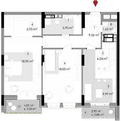 2-комнатная 79.76 м² в ЖК Подол Град Vintage от 37 800 грн/м², Киев