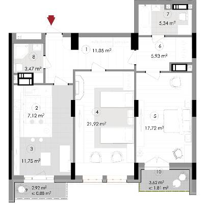 2-комнатная 86.99 м² в ЖК Подол Град Vintage от 37 800 грн/м², Киев