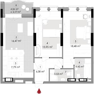 2-комнатная 74.92 м² в ЖК Подол Град Vintage от 37 800 грн/м², Киев