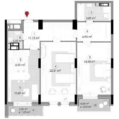 2-комнатная 87.65 м² в ЖК Подол Град Vintage от 37 800 грн/м², Киев