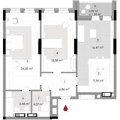 2-комнатная 85.56 м² в ЖК Подол Град Vintage от 37 800 грн/м², Киев