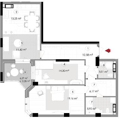 2-комнатная 89.09 м² в ЖК Подол Град Vintage от 37 800 грн/м², Киев