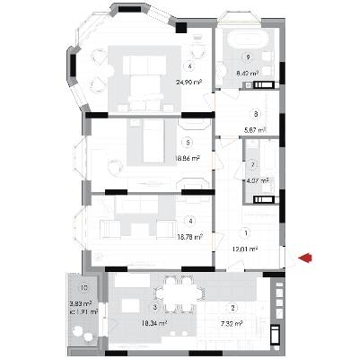 3-комнатная 120.48 м² в ЖК Подол Град Vintage от 37 800 грн/м², Киев