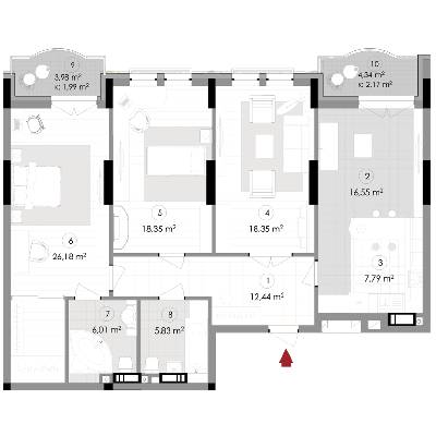 3-комнатная 115.66 м² в ЖК Подол Град Vintage от 37 800 грн/м², Киев