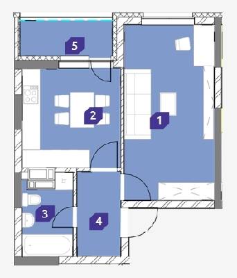 1-комнатная 41.76 м² в ЖК OK`LAND от 25 804 грн/м², Киев