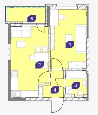 1-комнатная 43.93 м² в ЖК OK`LAND от 29 834 грн/м², Киев
