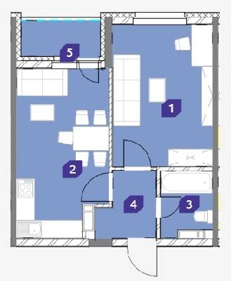 1-комнатная 43.48 м² в ЖК OK`LAND от 29 834 грн/м², Киев