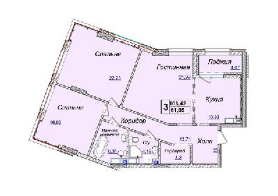 3-кімнатна 103.42 м² в ЖК Новопечерські Липки від 34 390 грн/м², Київ