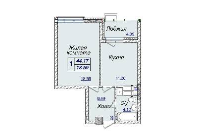 1-кімнатна 44.17 м² в ЖК Новопечерські Липки від забудовника, Київ