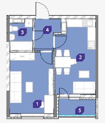 1-комнатная 43.15 м² в ЖК OK`LAND от 29 834 грн/м², Киев
