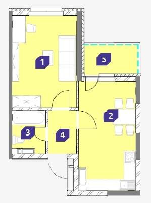1-комнатная 43.61 м² в ЖК OK`LAND от 29 834 грн/м², Киев