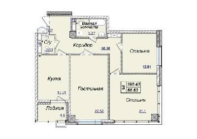 3-кімнатна 100.43 м² в ЖК Новопечерські Липки від 34 390 грн/м², Київ