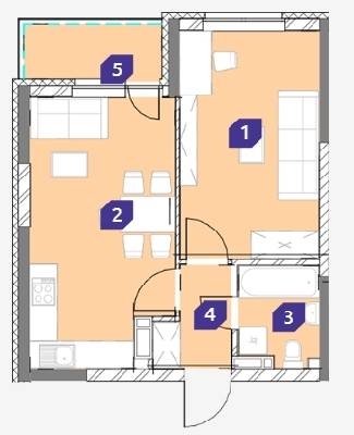 1-комнатная 43.69 м² в ЖК OK`LAND от 29 834 грн/м², Киев