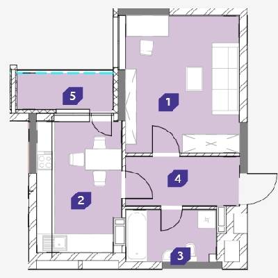 1-комнатная 44.22 м² в ЖК OK`LAND от 29 834 грн/м², Киев