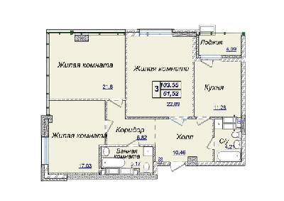 3-кімнатна 103.55 м² в ЖК Новопечерські Липки від 34 390 грн/м², Київ