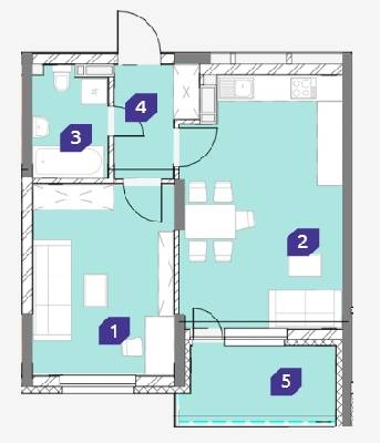 1-комнатная 51.95 м² в ЖК OK`LAND от 29 834 грн/м², Киев