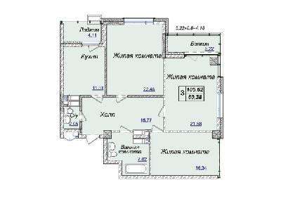 3-кімнатна 105.62 м² в ЖК Новопечерські Липки від 31 390 грн/м², Київ