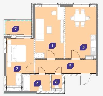 2-комнатная 70.44 м² в ЖК OK`LAND от 35 366 грн/м², Киев