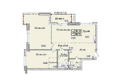 3-кімнатна 101.1 м² в ЖК Новопечерські Липки від 34 390 грн/м², Київ
