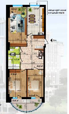 3-комнатная 116.75 м² в ЖК Podil Plaza & Residence от 44 000 грн/м², Киев