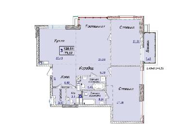 3-кімнатна 130.84 м² в ЖК Новопечерські Липки від 34 390 грн/м², Київ