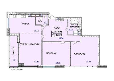 3-кімнатна 119.94 м² в ЖК Новопечерські Липки від 34 390 грн/м², Київ