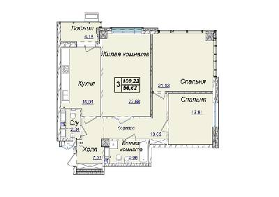 3-кімнатна 100.23 м² в ЖК Новопечерські Липки від 34 390 грн/м², Київ