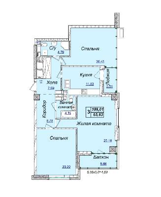3-кімнатна 109.01 м² в ЖК Новопечерські Липки від 34 390 грн/м², Київ