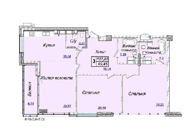3-кімнатна 127.85 м² в ЖК Новопечерські Липки від 34 390 грн/м², Київ