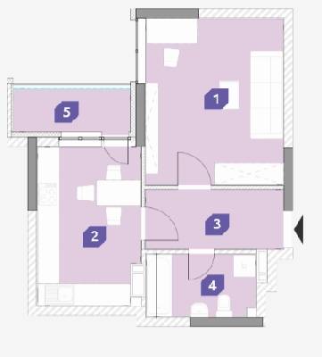 1-комнатная 44.22 м² в ЖК OK`LAND от 27 858 грн/м², Киев