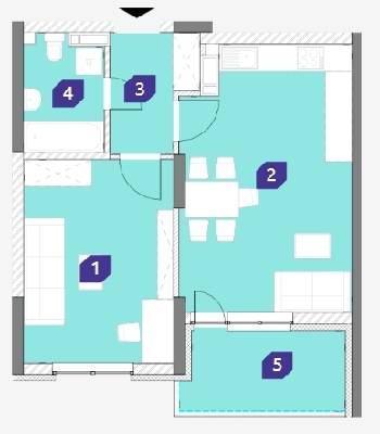 1-комнатная 51.95 м² в ЖК OK`LAND от 27 858 грн/м², Киев