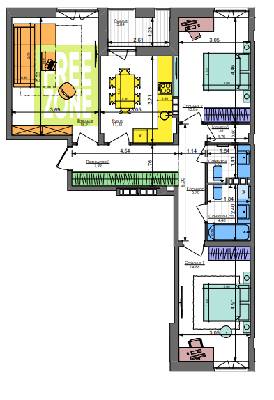 2-комнатная 83.25 м² в ЖК Комфорт Таун от 31 950 грн/м², Киев