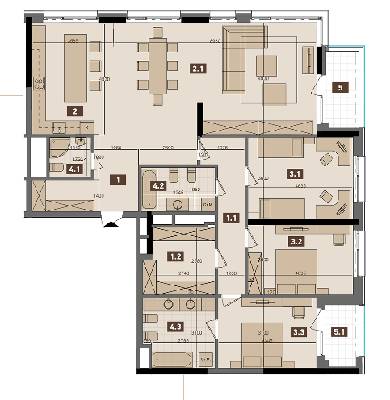 3-комнатная 165.9 м² в ЖК Tetris Hall от 149 250 грн/м², Киев
