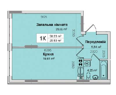 1-комнатная 50.23 м² в ЖК Ривьера от 24 300 грн/м², Киев