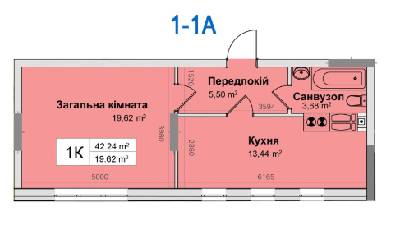 1-комнатная 42.24 м² в ЖК Ривьера от 24 300 грн/м², Киев
