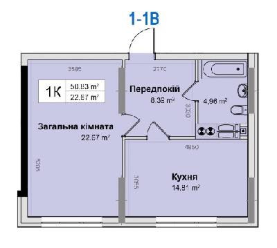 1-комнатная 50.83 м² в ЖК Ривьера от 24 500 грн/м², Киев
