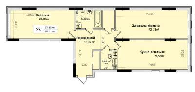 2-комнатная 93.23 м² в ЖК Ривьера от 23 000 грн/м², Киев