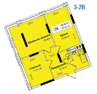 2-комнатная 58.64 м² в ЖК Ривьера от 23 000 грн/м², Киев