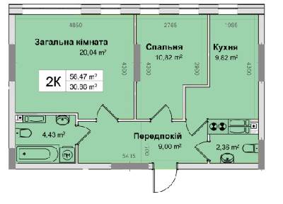 2-комнатная 56.47 м² в ЖК Ривьера от 24 000 грн/м², Киев