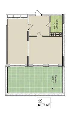 1-комнатная 69.71 м² в ЖК Ривьера от 28 000 грн/м², Киев