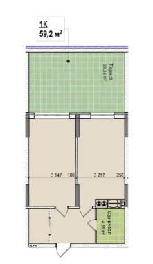 1-комнатная 59.2 м² в ЖК Ривьера от 24 500 грн/м², Киев