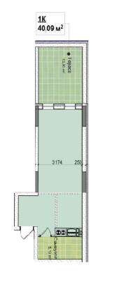 1-комнатная 40.09 м² в ЖК Ривьера от 27 000 грн/м², Киев